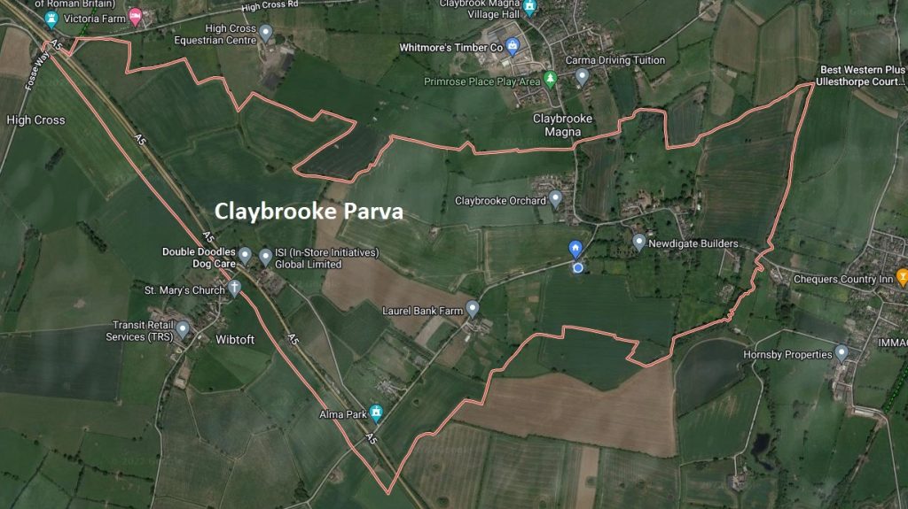 Claybrooke Parva map